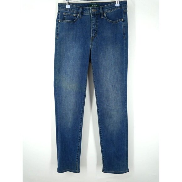NWOT Ralph Lauren Premier Straight Mid Rise Jeans Blue 6 - Picture 4 of 7